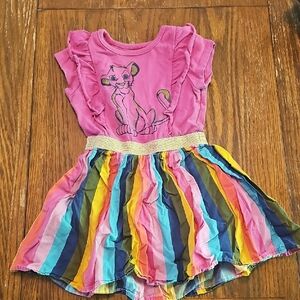 Pink and Multicolor Kids Dress